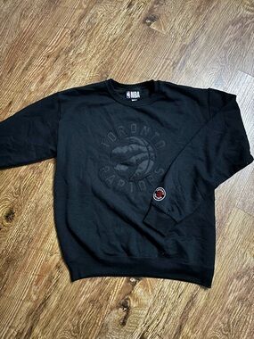 NBA Black Toronto Raptors Embossed Crewneck Sweatshirt